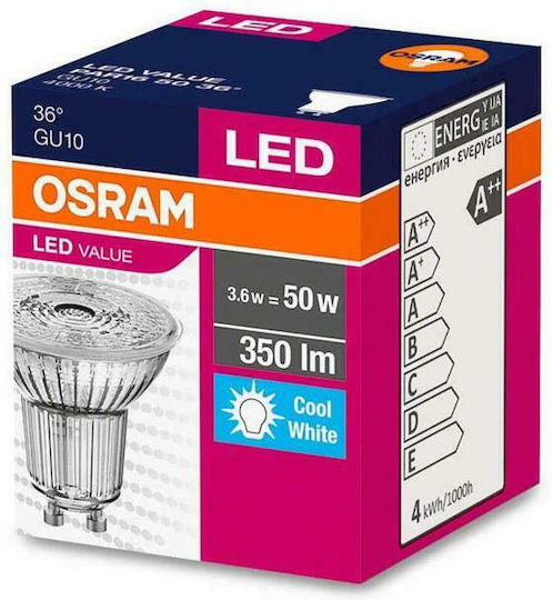 Osram LED Bulb 4.7W for Socket GU10 and Shape MR16 Natural White 350lm