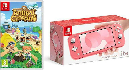 Nintendo Switch Lite 32GB Coral Animal Crossing: New Horizons (Official Bundle)