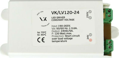 VK/LV120-24 Τροφοδοτικό LED IP20 Ισχύος 120W με Τάση Εξόδου 24V VK Lighting