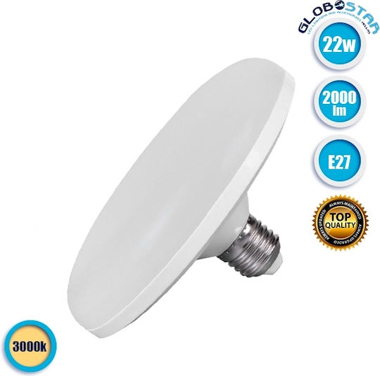 GloboStar Λάμπα LED 22W 120mm για Ντουί E27 Θερμό Λευκό 2100lm