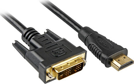 Sharkoon 3m DVI-D male to HDMI male Cable Black ()