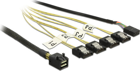 DeLock 7-Pin SATA- Mini SAS / 8 pin Cable 1m Μαύρο (DLK-83322)