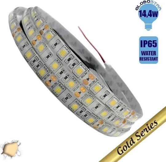 GloboStar Αδιάβροχη Ταινία LED 12V Θερμό Λευκό Φως 5m Τύπου SMD5050