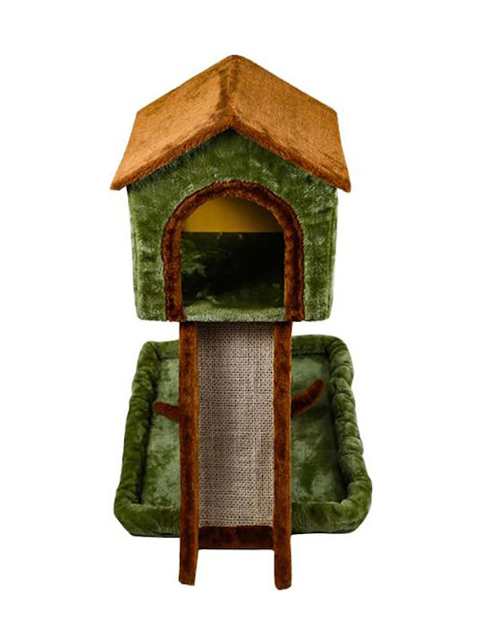 Nobleza Stâlp pentru zgâriat pisici Copaci pentru pisici Verde 3 niveluri 66x47x73.5cm