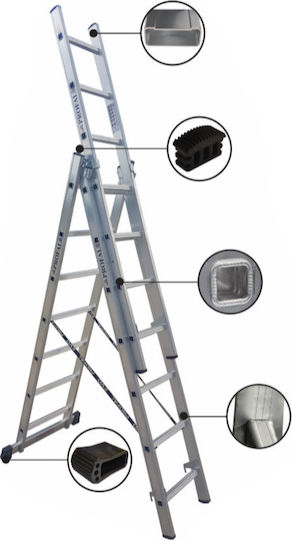 Profal Dreifach Kombinationsleiter Aluminium