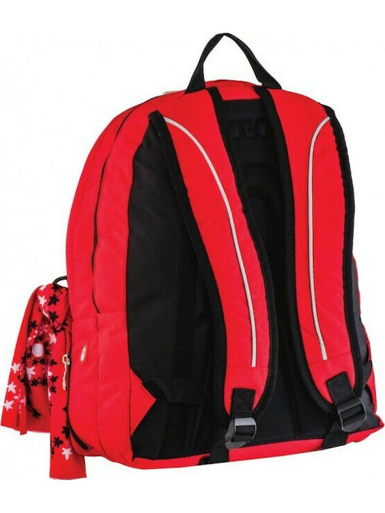 Polo Double Scarf Ghiozdan De Spate Școala Gimnazială- Liceu Cu Husă Pentru Sticlă De Apă Roșu 27 Litri 30 X 24 X 42 Cm 2020