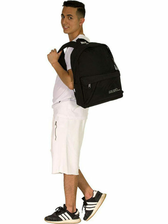 Must Team Monochrome Black School Bag Backpack Junior High-High School Black with Water Bottle Holder 22Liters