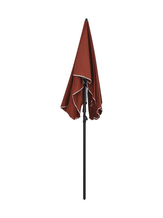 Square Metal Parasol Terracotta Orange 2x1.3xH2.34m