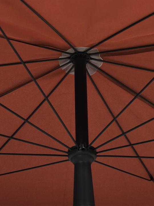 Square Metal Parasol Terracotta Orange 2x1.3xH2.34m