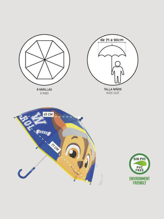 Disney Umbrelă pentru copii Baston Paw Patrol Albastru cu diametrul de 71cm.