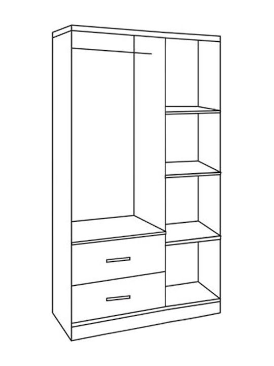 Τρίφυλλη Ντουλάπα Zebrano 89.2x42x181cm