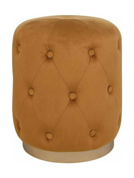 Stool For Living Room Upholstered with Velvet Torrie Gold 37x37x46cm