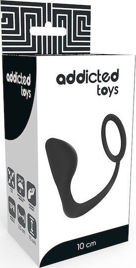Addicted Toys Butt Plug With Cock Ring Δαχτυλίδι Πέους με Πρωκτική Σφήνα Black