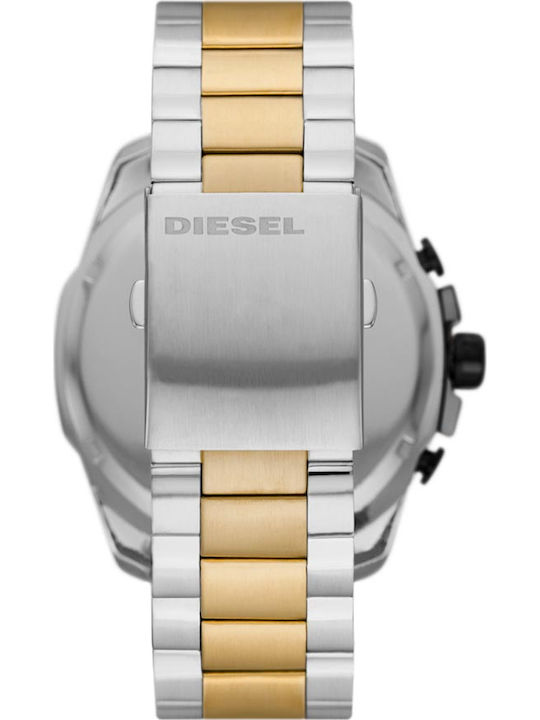 Diesel Mega Chief Ανδρικό Ρολόι 51mm Χρονογράφος Μπαταρίας με Μεταλλικό Μπρασελέ