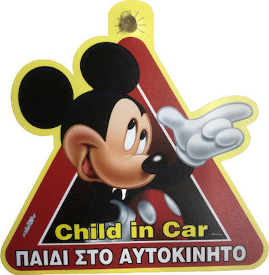 Auto Gs Boy Baby on Board Car Sign Κόκκινο with Suction Cup Mickey