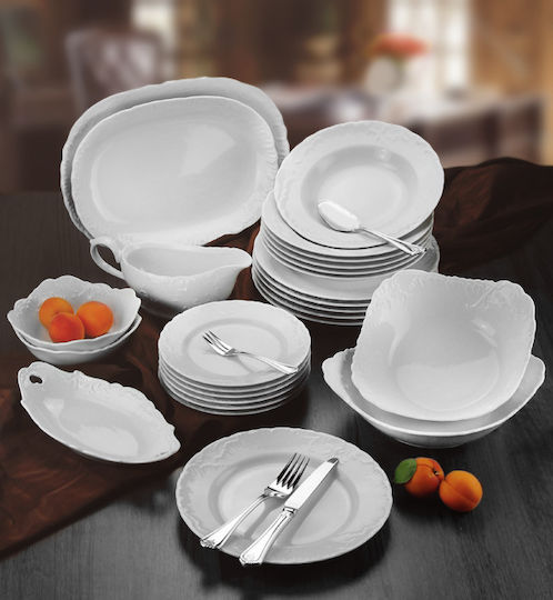 Cmielow Rococo Πιατέλα Σερβιρίσματος Οβάλ από Πορσελάνη Λευκή 25εκ.