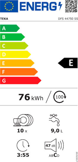 Teka за 10 комплекта Ш44.8xВ84.5см. Inox