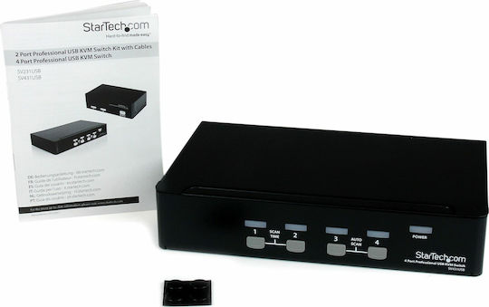 StarTech 4 Port Professional VGA USB KVM Switch with Hub