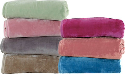 Nef-Nef Homeware Κουβέρτα Βελουτέ Μονή 160x220εκ. Loft Green 1143