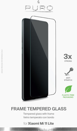 Puro Frame Black Vollflächig gehärtetes Glas (Mi 11 Lite / 11 Lite 5G / 11 Lite 5G NE)