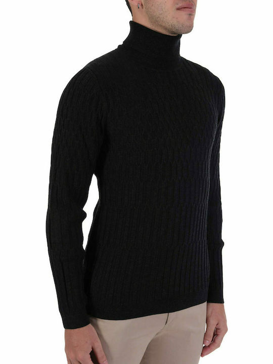 Hugo Boss Herren Langarm-Pullover Rollkragen Anthracite