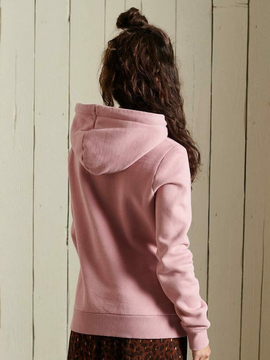 VINTAGE LOGO Long Women's Sweatshirt Hooded Pink