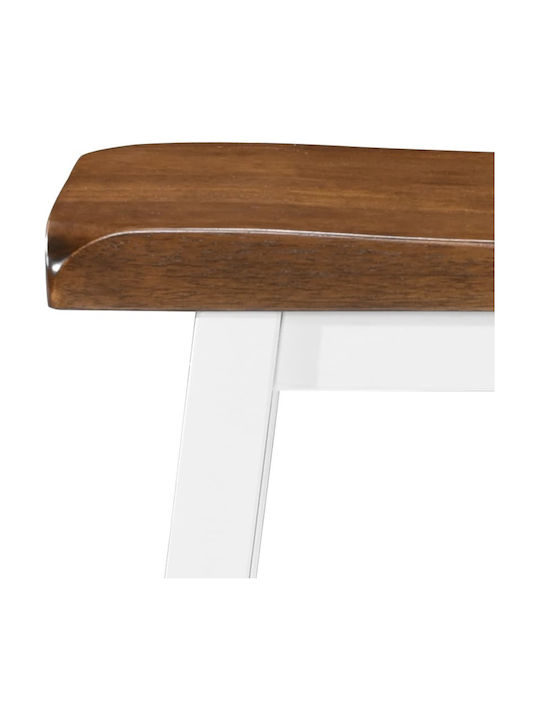 Stool Bar Wooden Brown / White 2pcs 45x23x60cm