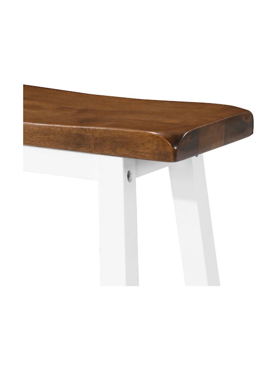 Stool Bar Wooden Brown / White 2pcs 45x23x60cm
