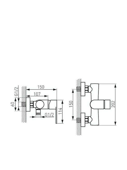 Ferro Algeo Mixing Shower Shower Faucet Black