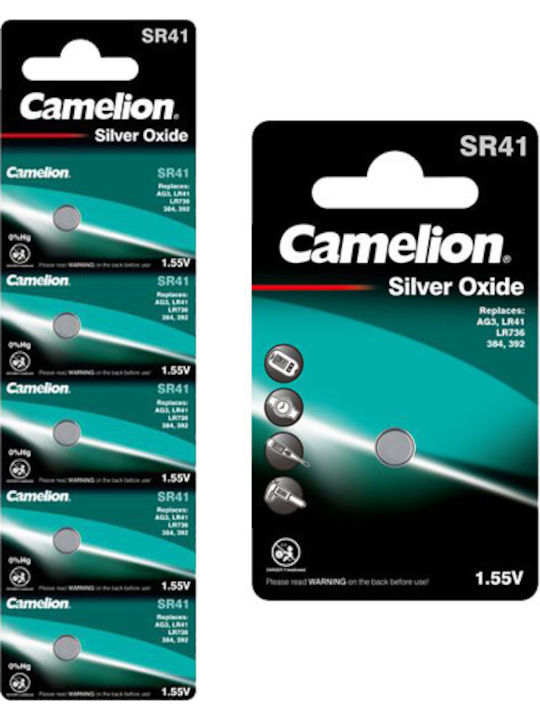 Camelion Baterii Oxid de argint pentru ceasuri SR41 1.55V 5buc