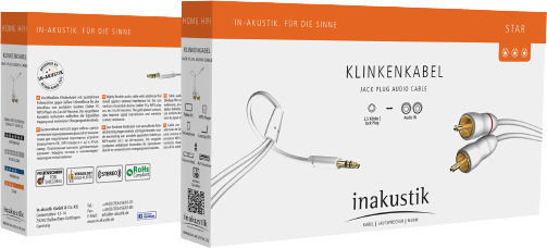 Inakustik Καλώδιο Ήχου 3.5mm male - RCA male Λευκό 0.75m με Επίχρυσους Ακροδέκτες 0031000075