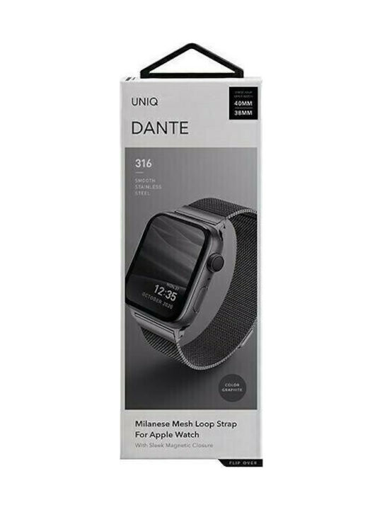 Uniq Dante Каишка Неръждаема стомана Графит (Apple Watch 38/40/41/42mm) UNIQ-40MM-DANGRP