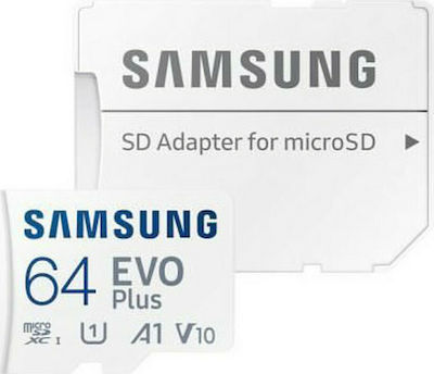Samsung Evo Plus (2021) microSDXC 64GB Class 10 U1 V10 A1 UHS-I με αντάπτορα