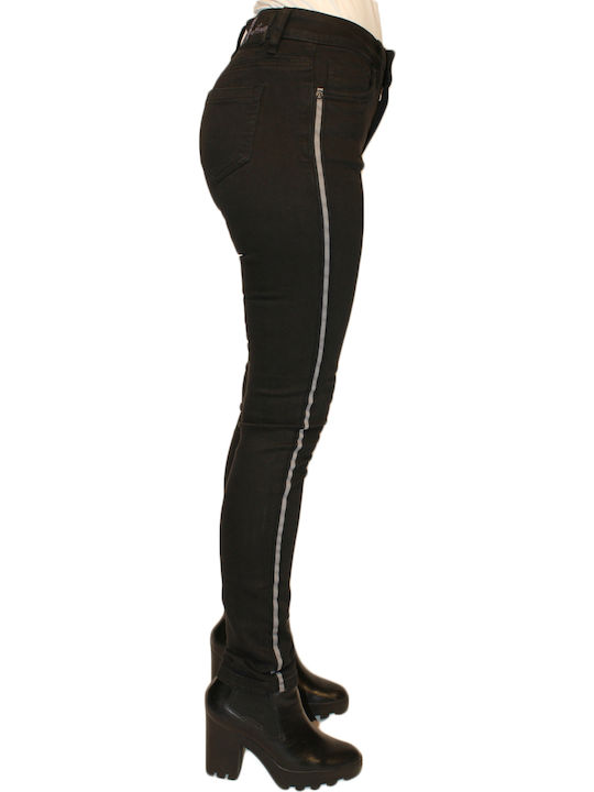 9489 High Waist Women's Jean Trousers in Slim Fit Black