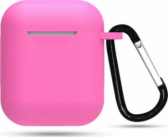 Husă cu cârlig în culoarea Roz pentru Apple AirPods 1 / AirPods 2