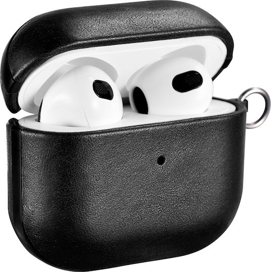 iCarer Crazy Horse Case Synthetic Leather in Black color for Apple AirPods 1 / AirPods 2
