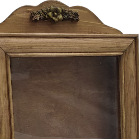 Korres Craft Antique Flowers Στεφανοθήκη Τοίχου Ορθογώνια Ξύλινη 35x25εκ.