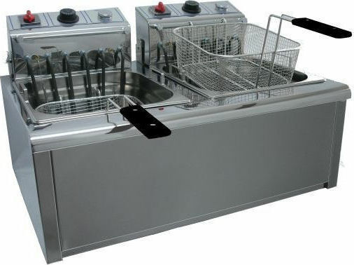 ΤζεΘάν Ηλεκτρική Φριτέζα Διπλή 10.2kW Χωρητικότητας 2x10lt 73x50x44cm Φ1000 380V