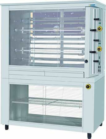Sergas KE9 с топлинен шкаф Електрическа Пилешка скара Rottisserie 12кВт с Размери 64x145x188см