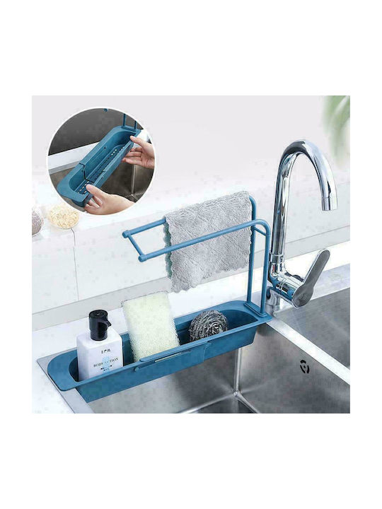 Kitchen Sink Organizer Made of Blue Plastic 50x8.5x8.5cm
