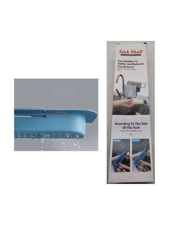 Kitchen Sink Organizer Made of Blue Plastic 50x8.5x8.5cm