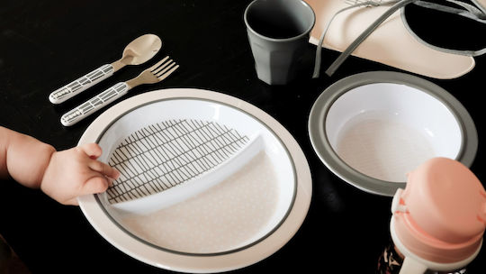 Beaba Σετ Φαγητού Grid από Μελαμίνη Γκρι 5τμχ