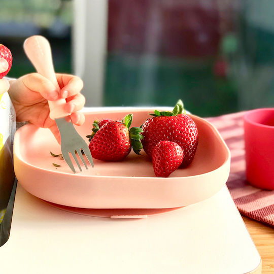 Beaba Baby Food Plate made of Silicone Pink
