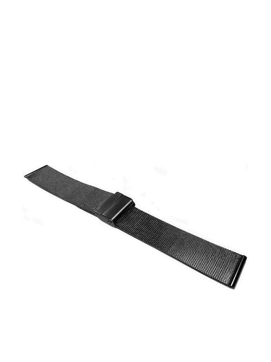 Mesh Milanese Metallic-Armband Schwarz 24mm