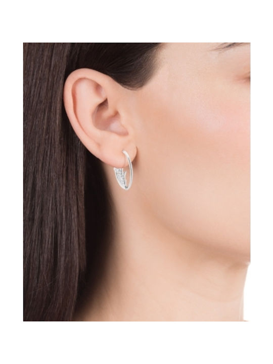 Viceroy Women's Silver Hoops Earrings for Ears with Stone
