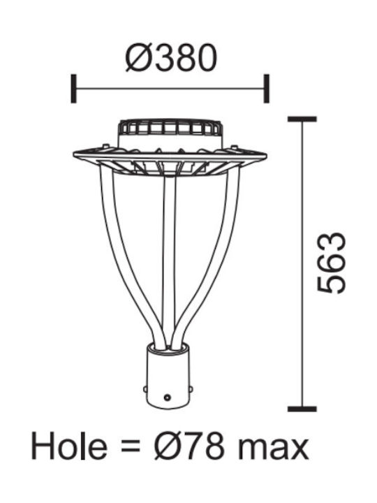 Spot Light Outdoor Floor Lamp LED Road 50W with Warm White Light IP65 Black