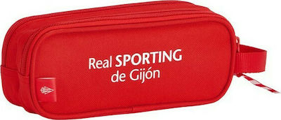 BigBuy Real Sporting de Gijón Κασετίνα με 2 Θήκες σε Κόκκινο χρώμα