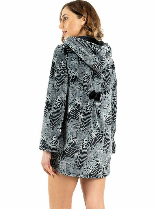 Koyote Women's Winter Fleece Pajama Robe Gray