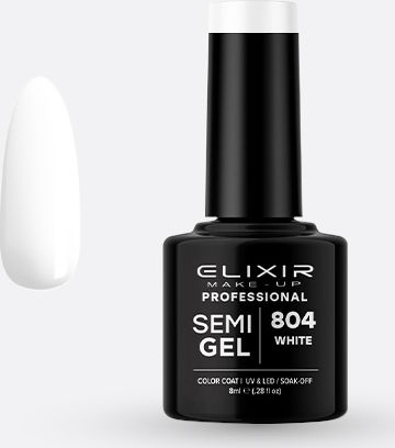 Elixir Semi Gel Ημιμόνιμο Βερνίκι Νυχιών 804 White 8ml