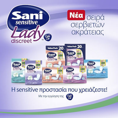 Sani Sensitive Lady Maxi Plus No4+ Women's Incontinence Pad Normal Flow 5 Drops 10pcs